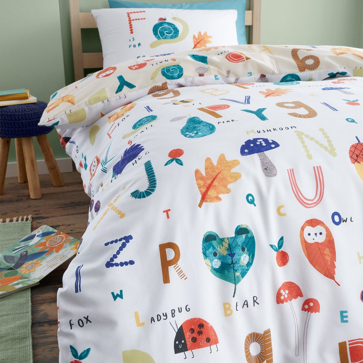 RHS Reversible Woodland Alphabet Single Quilt from You Know Who's