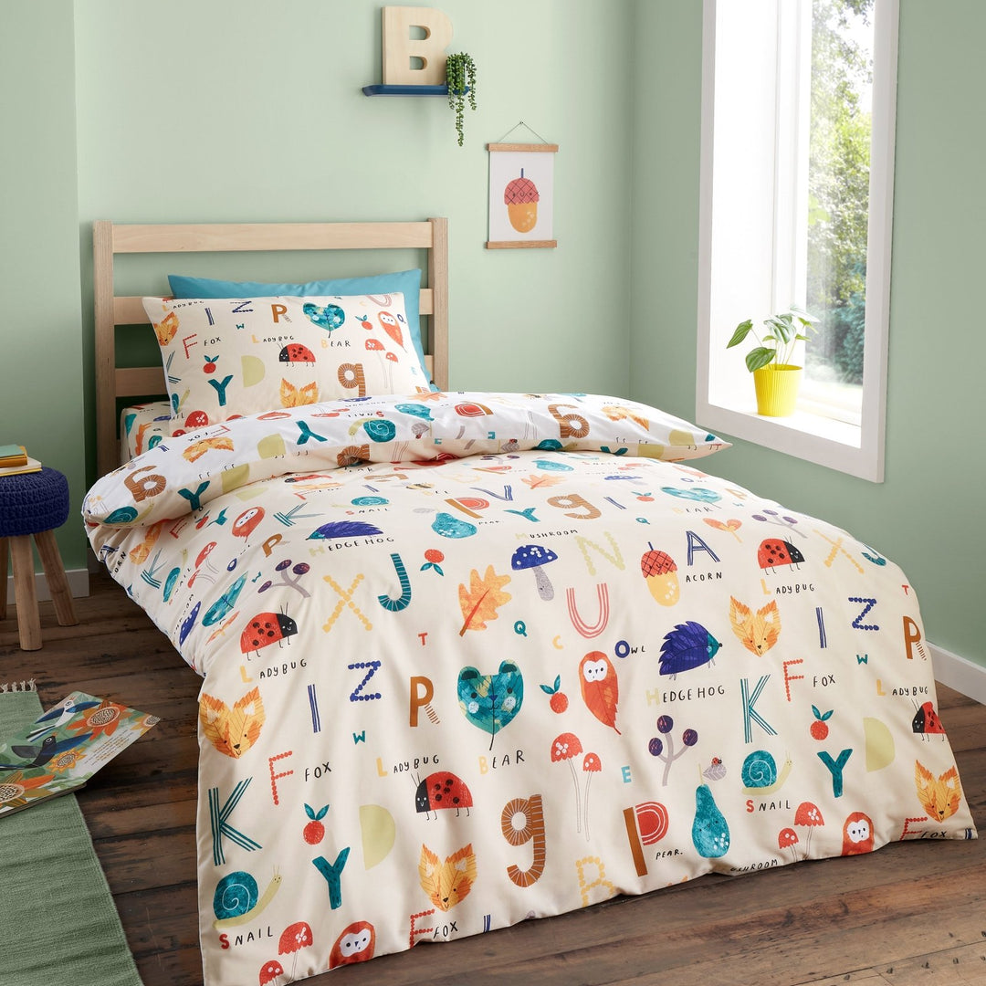 RHS Reversible Woodland Alphabet Single Quilt from You Know Who's