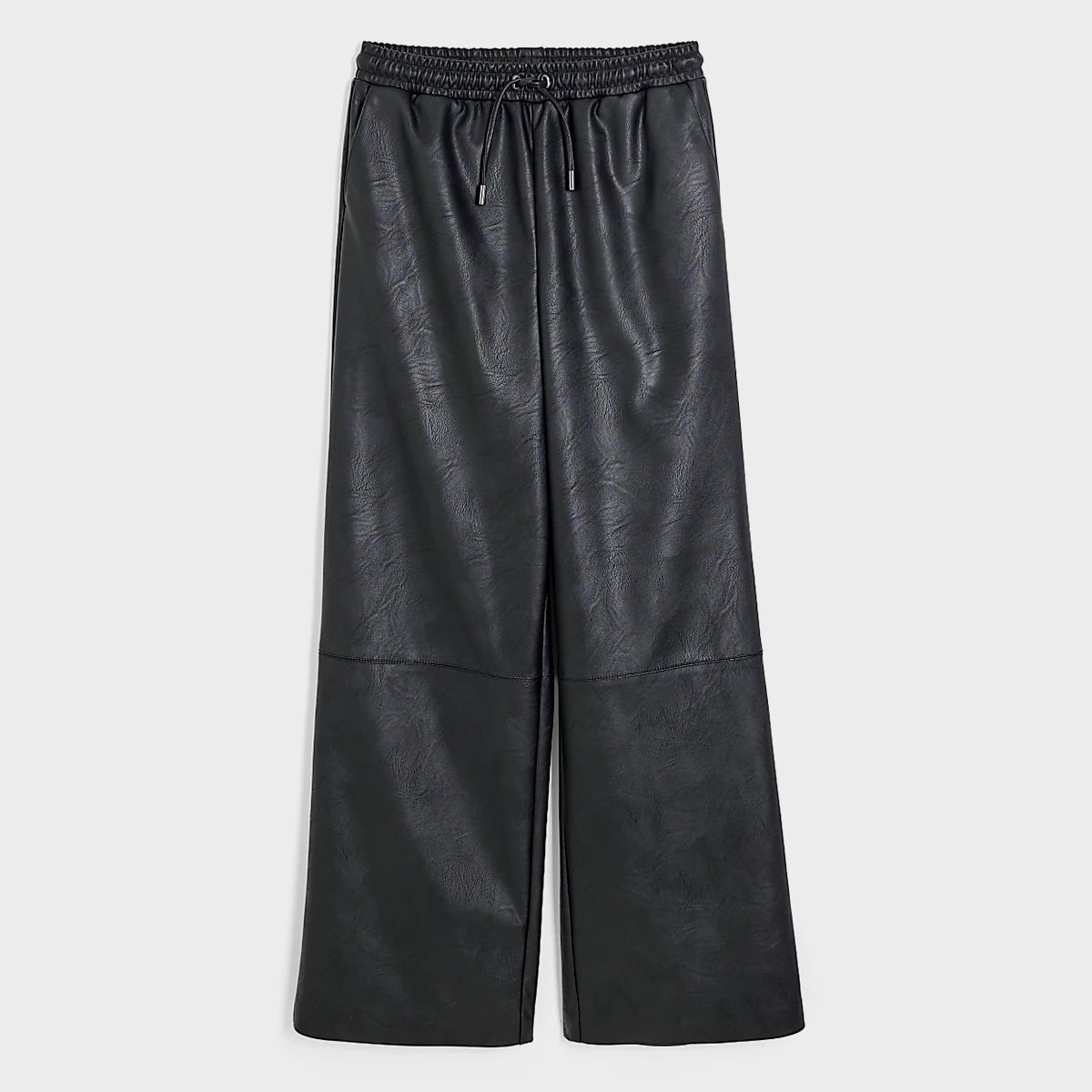 RI Black Wide Leg Faux Leather Trousers from You Know Who's