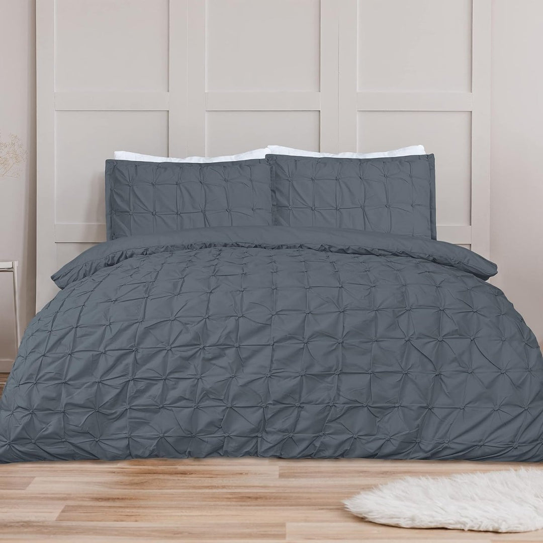 Ruched Pleat Charcoal Duvet Cover from You Know Who's