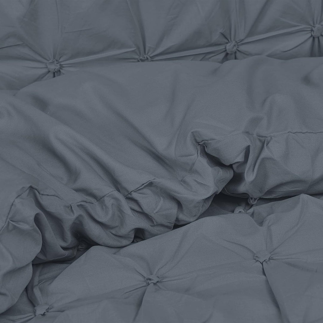 Ruched Pleat Charcoal Duvet Cover from You Know Who's