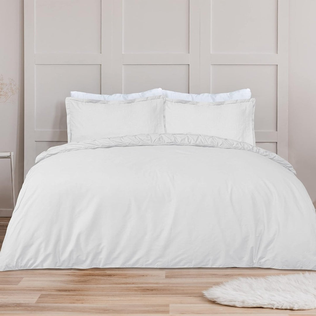 Ruched Pleat White Duvet Cover from You Know Who's