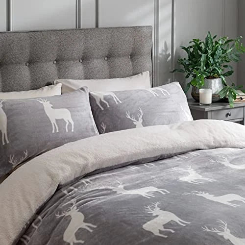 Sleepdown Stag Printed Flannel Duvet Set