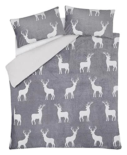 Sleepdown Stag Printed Flannel Duvet Set