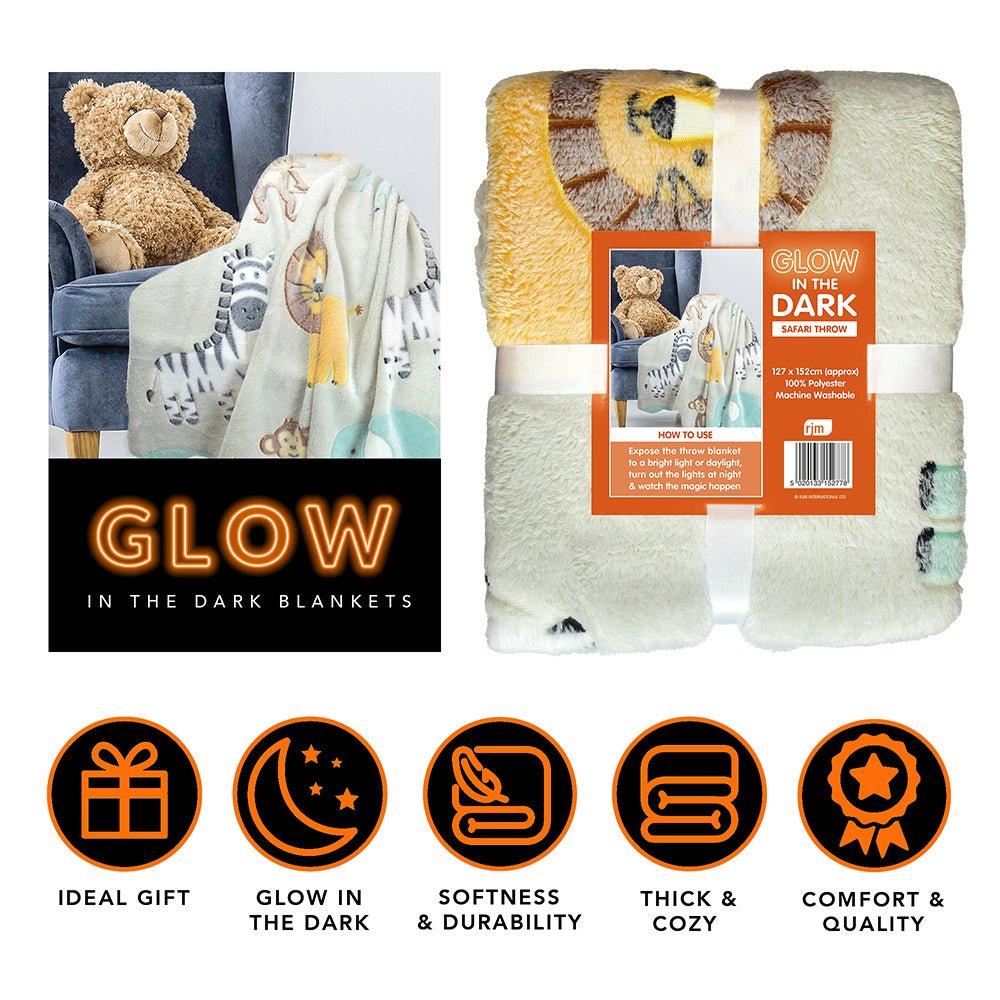 Safari Print Glow in the Dark Throw from You Know Who's