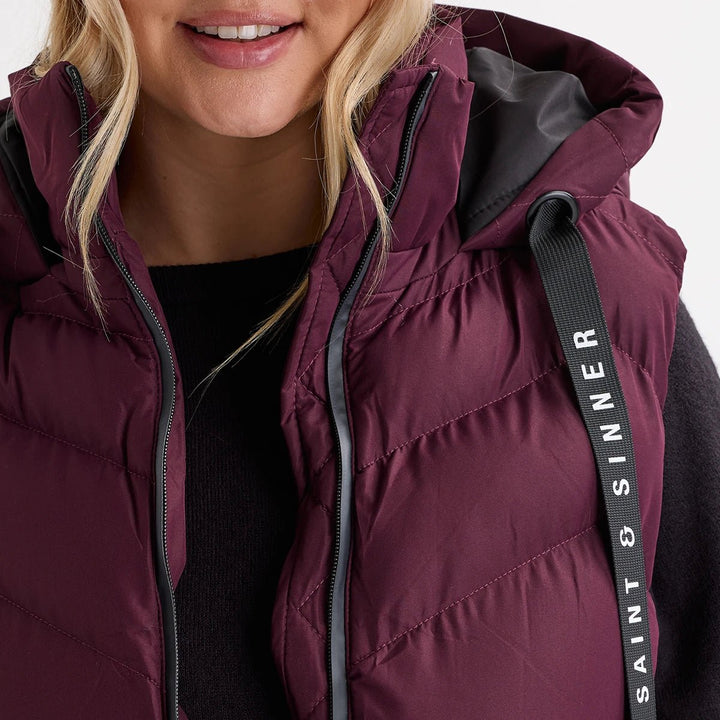 Saint and Sinner Fig Quilted Gilet from You Know Who's