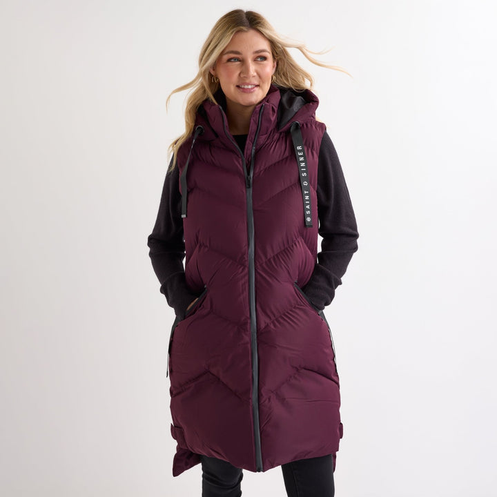 Saint and Sinner Fig Quilted Gilet from You Know Who's