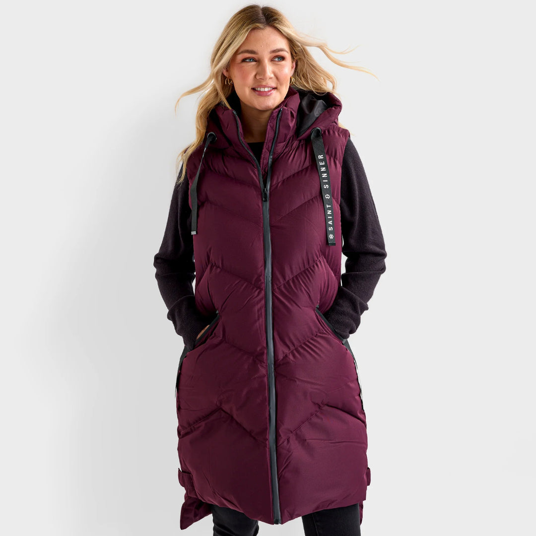 Saint and Sinner Fig Quilted Gilet from You Know Who's