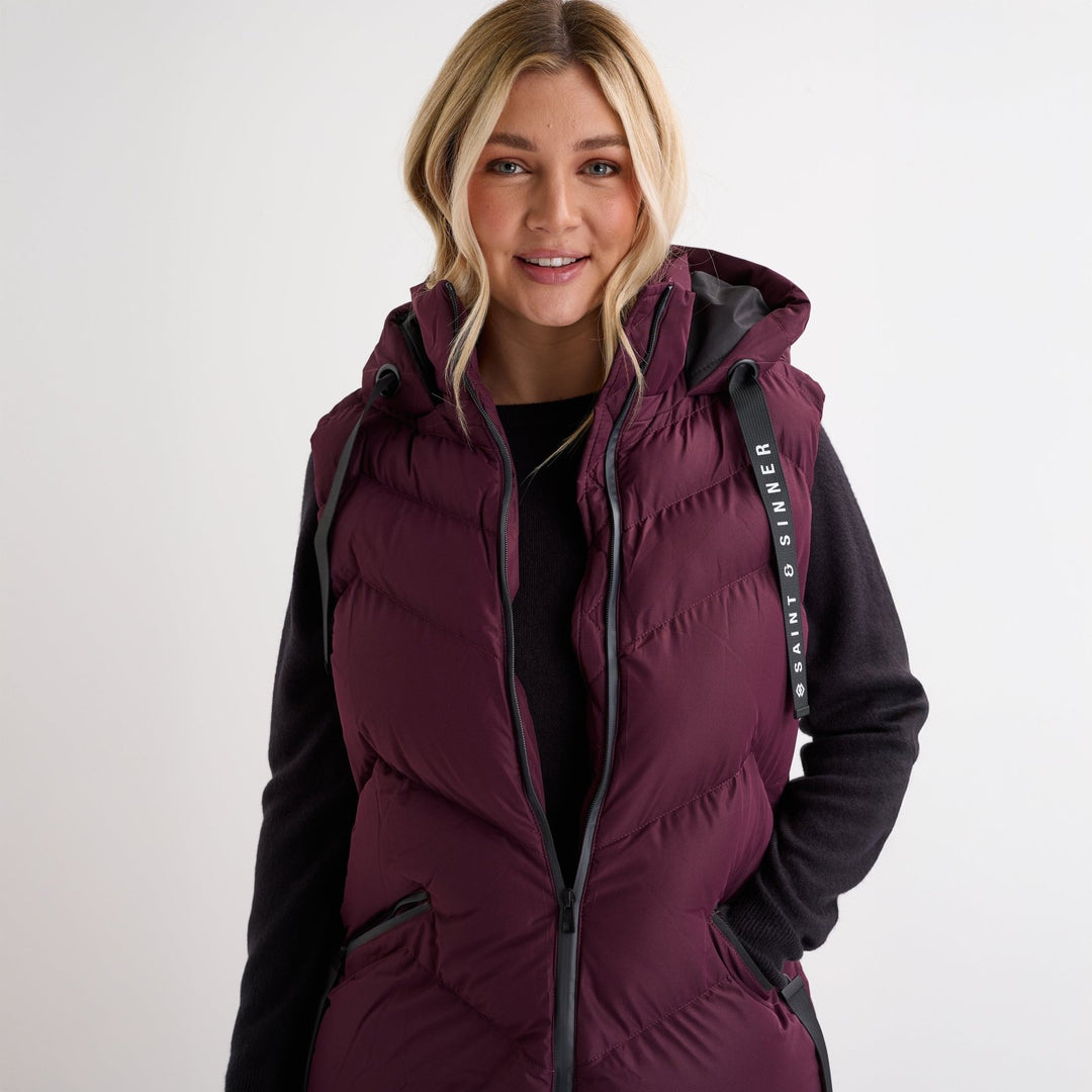 Saint and Sinner Fig Quilted Gilet from You Know Who's