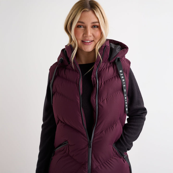 Saint and Sinner Fig Quilted Gilet from You Know Who's