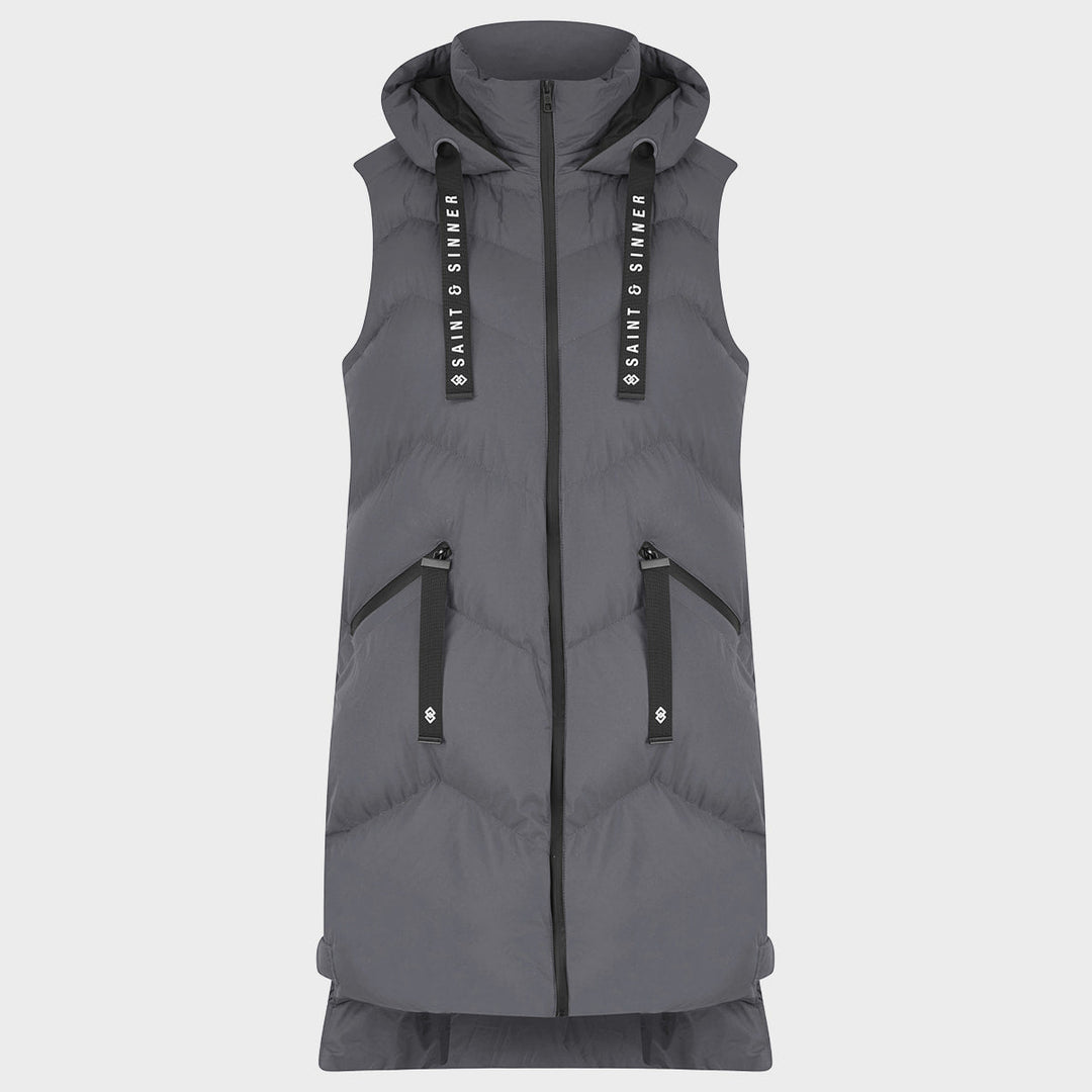 Saint and Sinner Graphite Quilted Gilet from You Know Who's