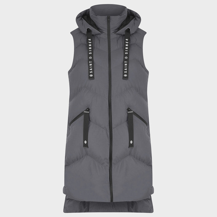 Saint and Sinner Graphite Quilted Gilet from You Know Who's