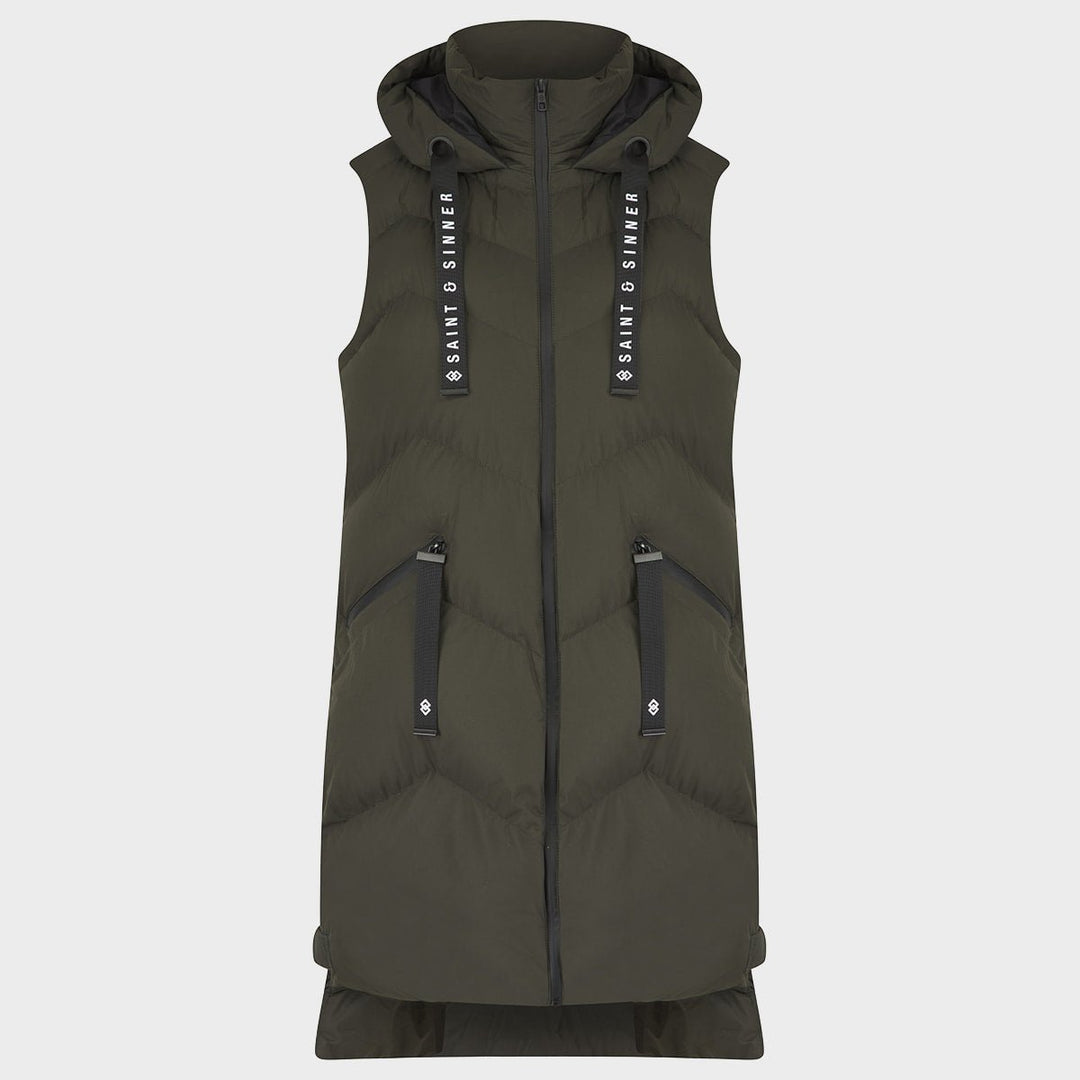 Saint and Sinner Khaki Quilted Gilet from You Know Who's