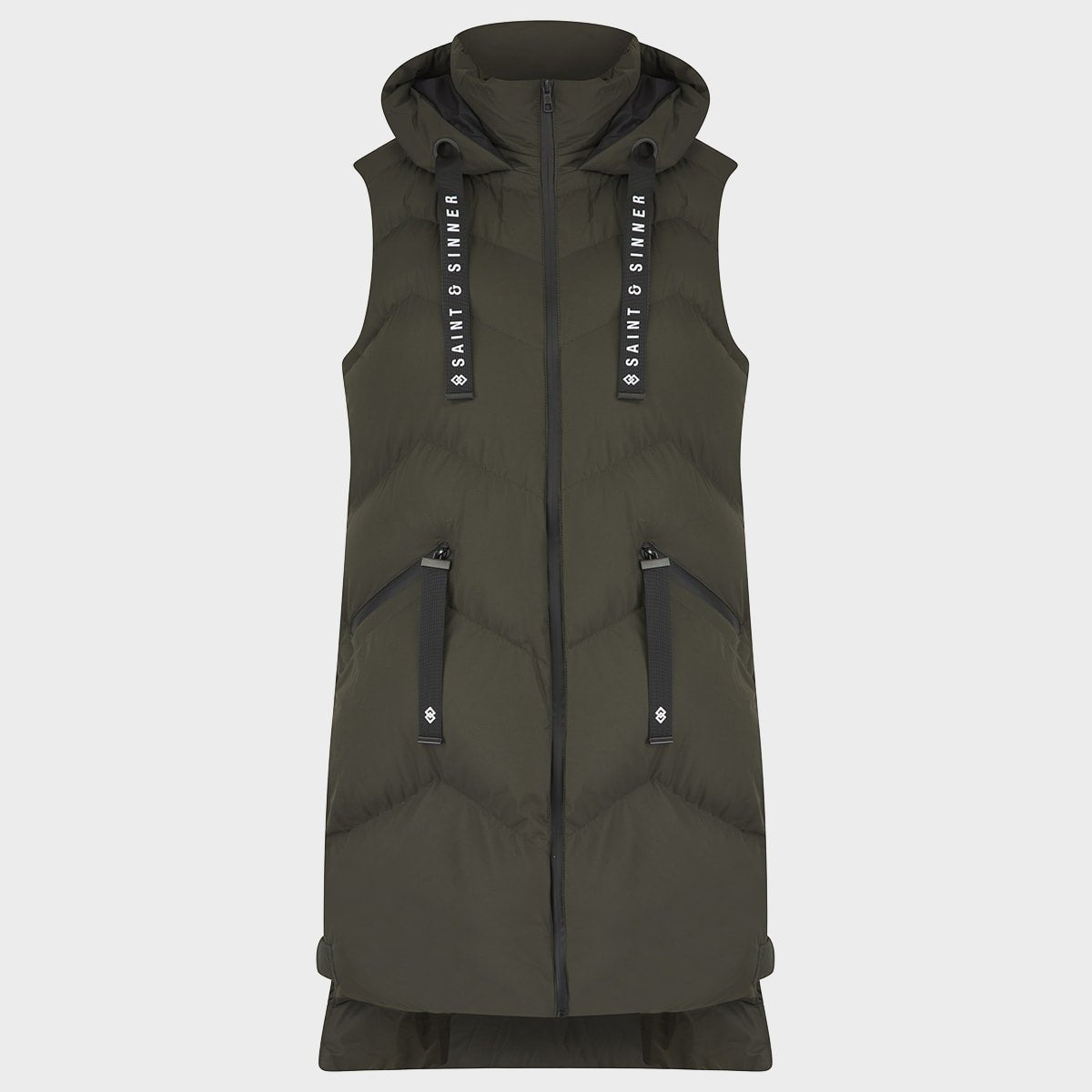 Saint and Sinner Khaki Quilted Gilet from You Know Who's