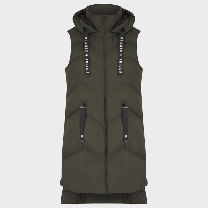 Saint and Sinner Khaki Quilted Gilet from You Know Who's