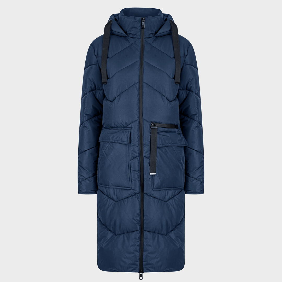 Saint and Sinner Navy Chevron Padded Coat from You Know Who's