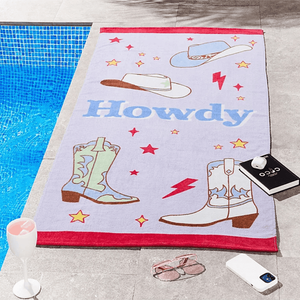 Sassy B Howdy Cowgirl Beach Towel from You Know Who's