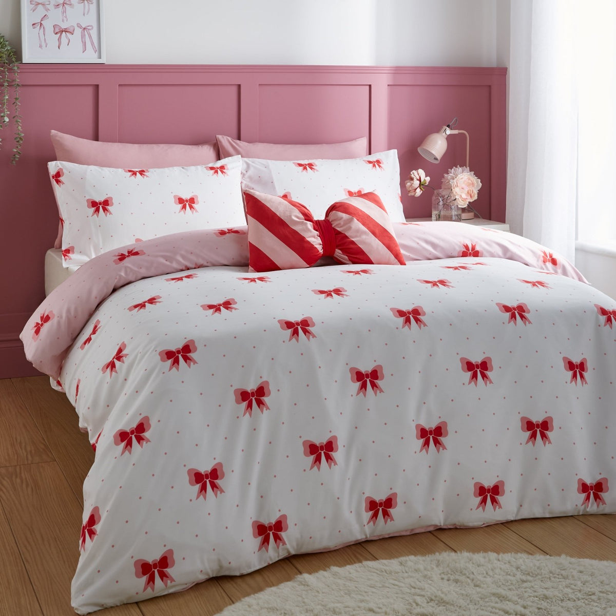 Sassy B Pink Dotty Bows King Bedding Set from You Know Who's