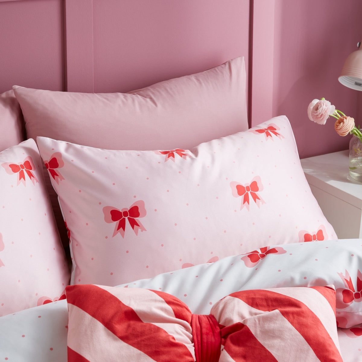 Sassy B Pink Dotty Bows King Bedding Set from You Know Who's