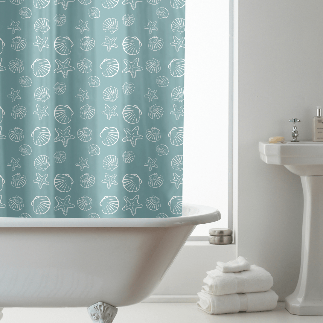 Seashells Design Shower Curtain With Rings from You Know Who's