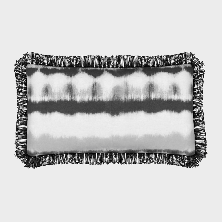 Sleepdown Black Tie Dye Fringe Cushion 30x50cm from You Know Who's