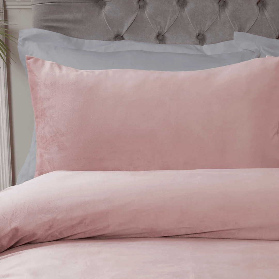 Sleepdown Blush Matt Velvet Double Duvet Set from You Know Who's