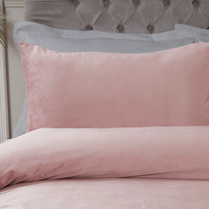 Sleepdown Blush Matt Velvet Double Duvet Set from You Know Who's