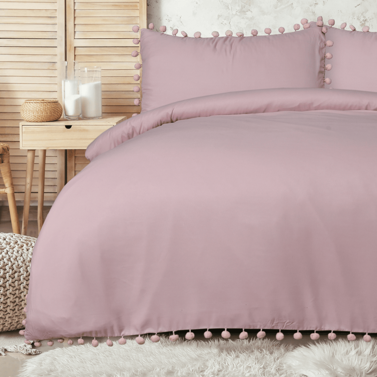 Sleepdown Blush Pom Pom Duvet Set from You Know Who's