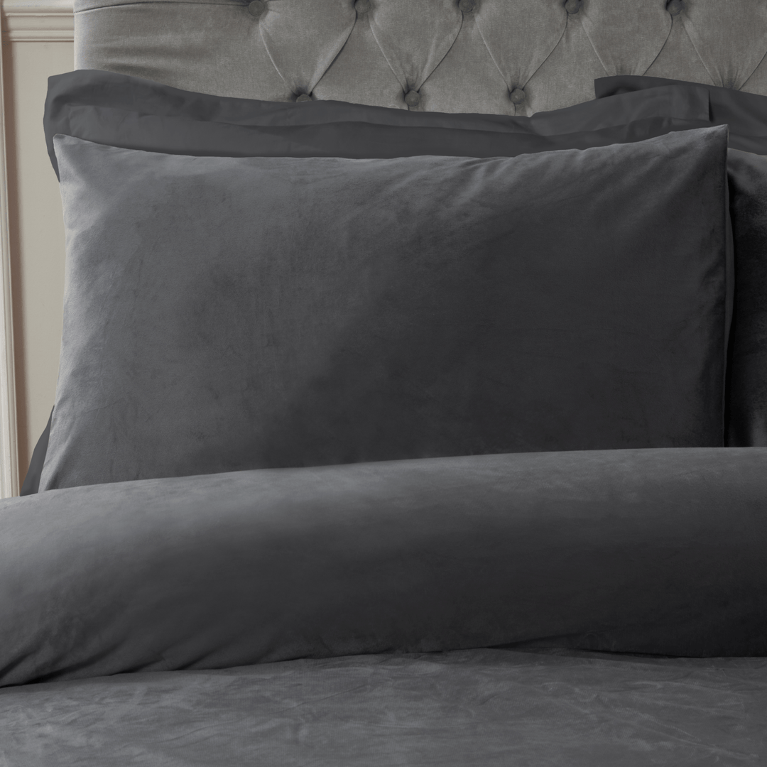 Sleepdown Charcoal Matt Velvet Duvet Set from You Know Who's