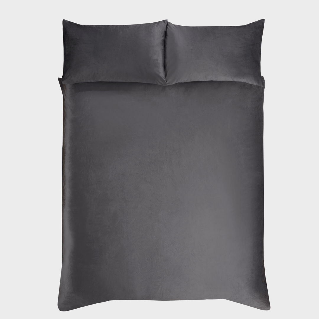 Sleepdown Charcoal Matt Velvet Duvet Set from You Know Who's