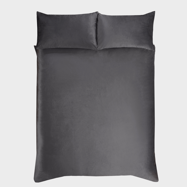 Sleepdown Charcoal Matt Velvet Duvet Set from You Know Who's