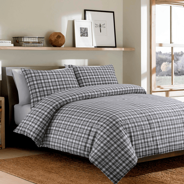 Sleepdown Flannel Grey Plaid Duvet Set from You Know Who's