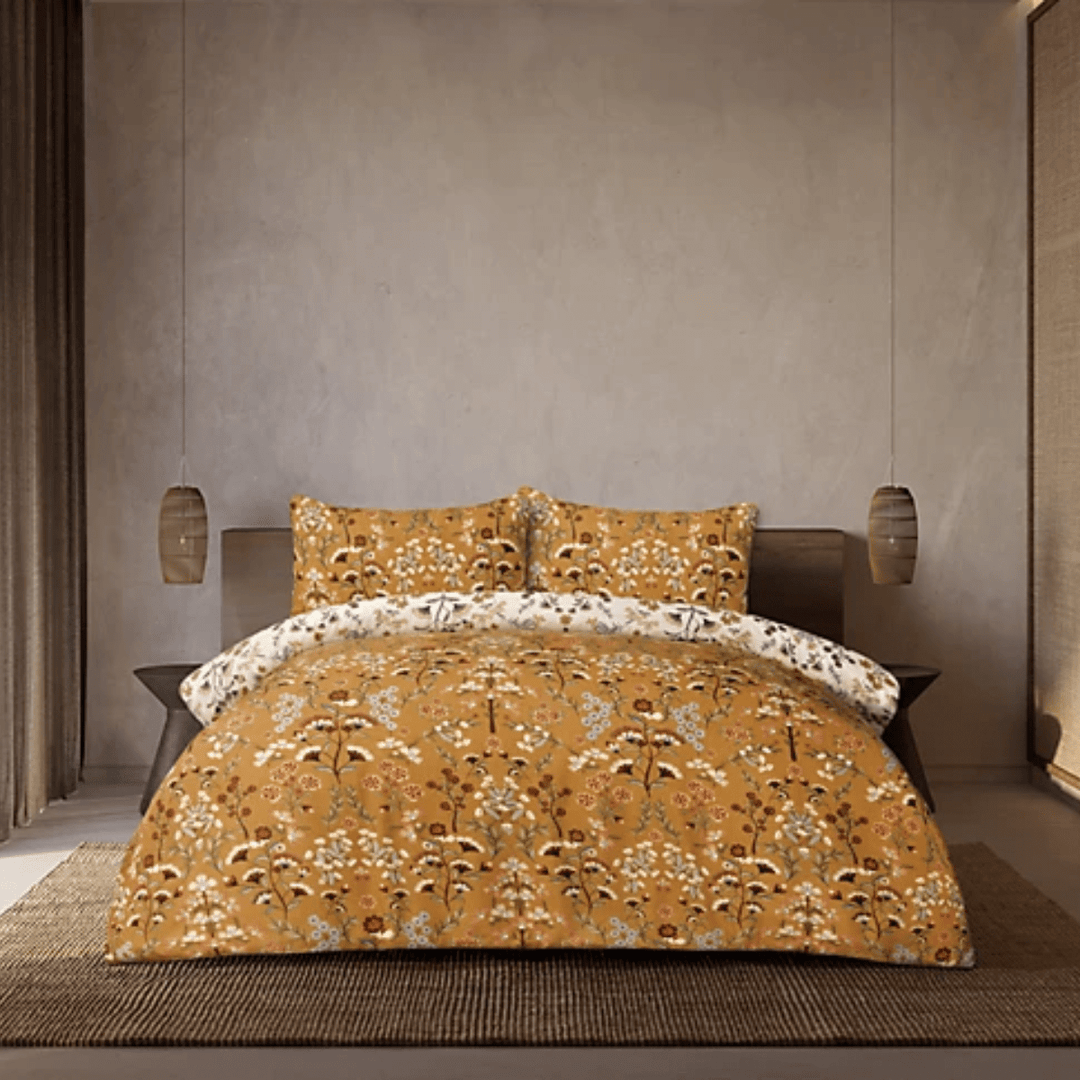 Sleepdown Folk Floral Mustard Duvet Set from You Know Who's