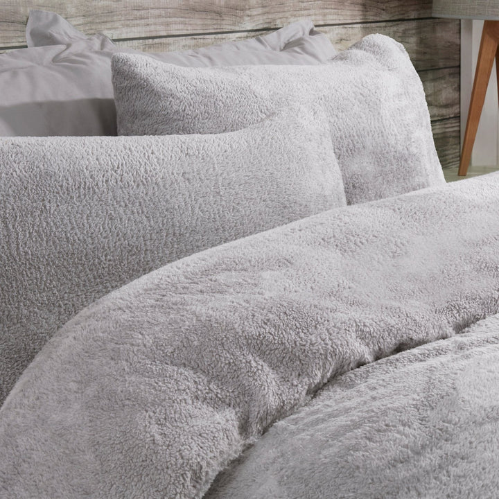 Sleepdown Grey Teddy Fleece King Duvet Set from You Know Who's