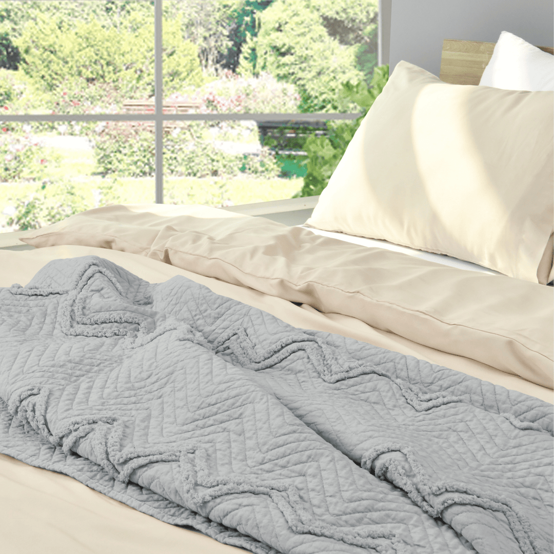 Sleepdown Grey Tufted Bedspread 150x200 from You Know Who's