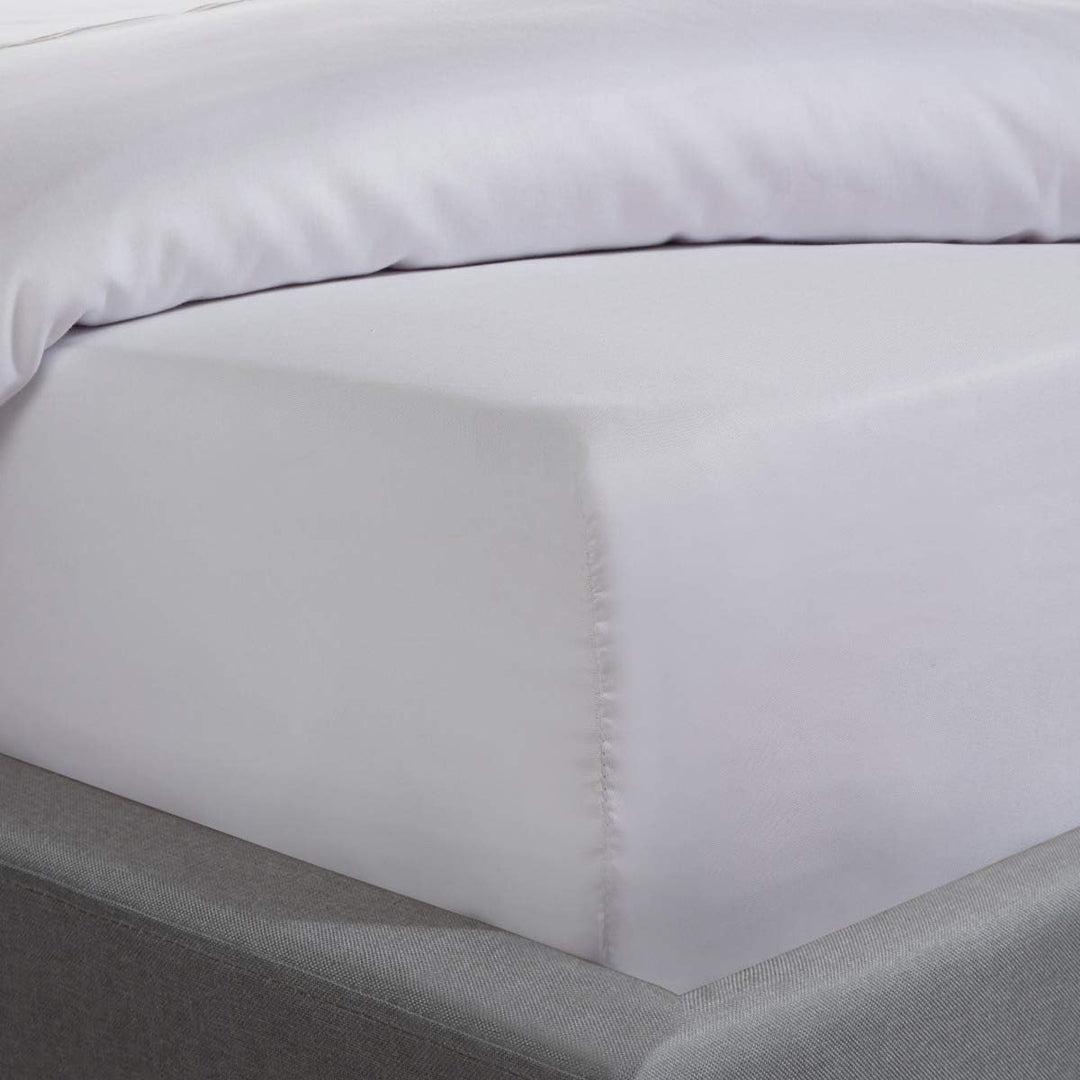 Sleepdown Luxury Cotton Sateen Extra Deep Fitted Sheet - White from You Know Who's