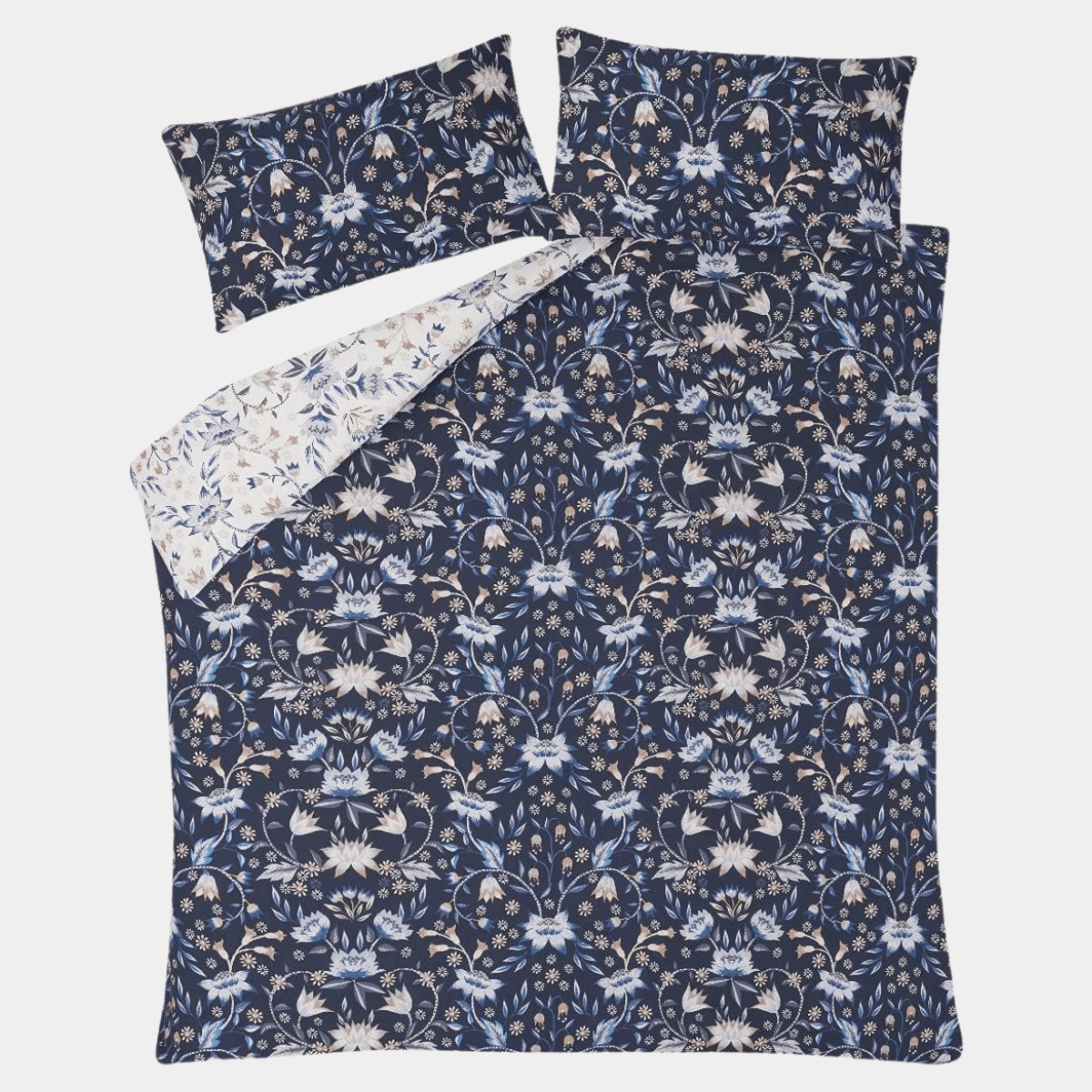 Sleepdown Matt Blue Floral Damask Single Duvet Set from You Know Who's