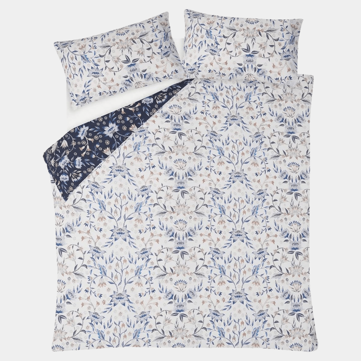Sleepdown Matt Blue Floral Damask Single Duvet Set from You Know Who's