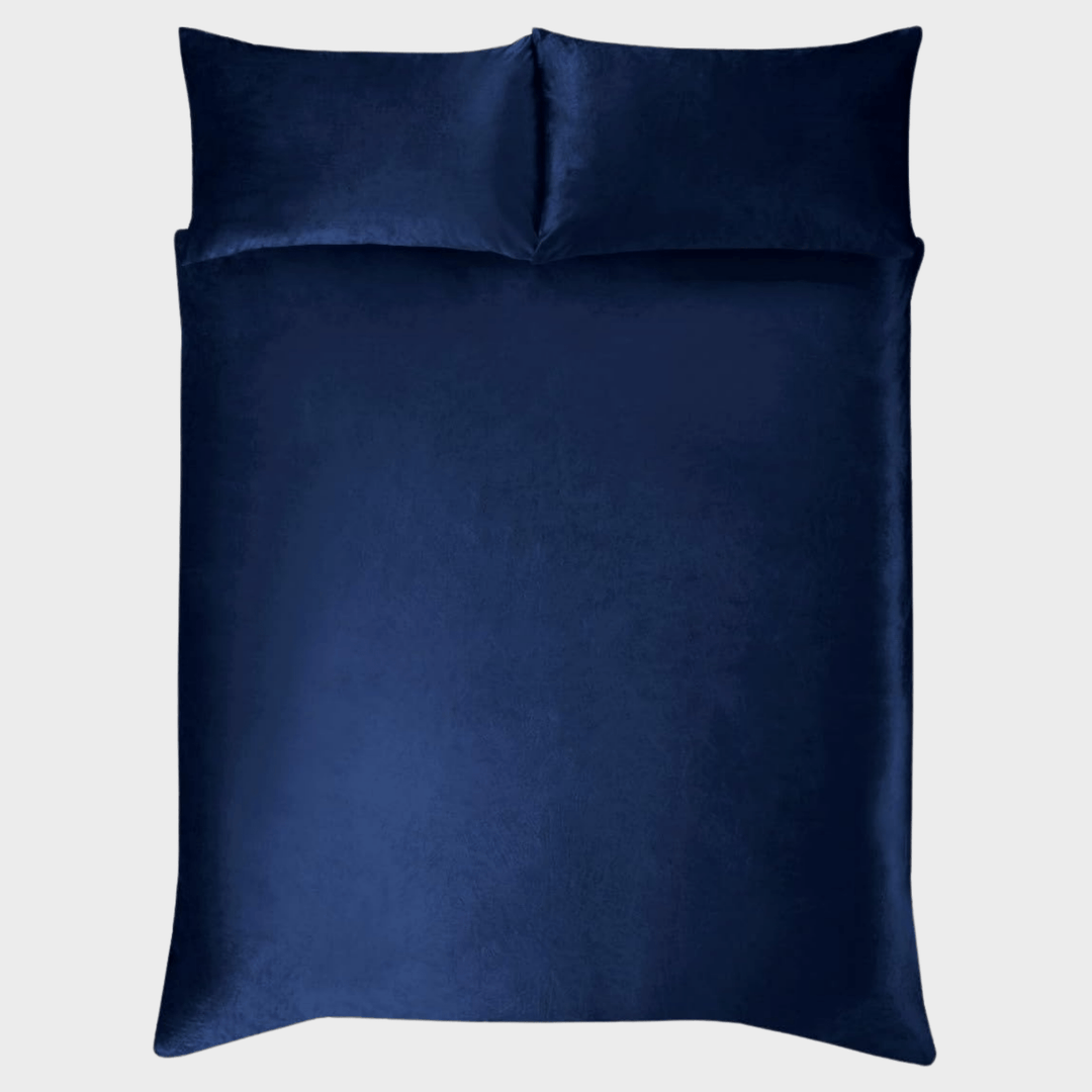 Sleepdown Matt Velvet Navy Superking Duvet Set from You Know Who's