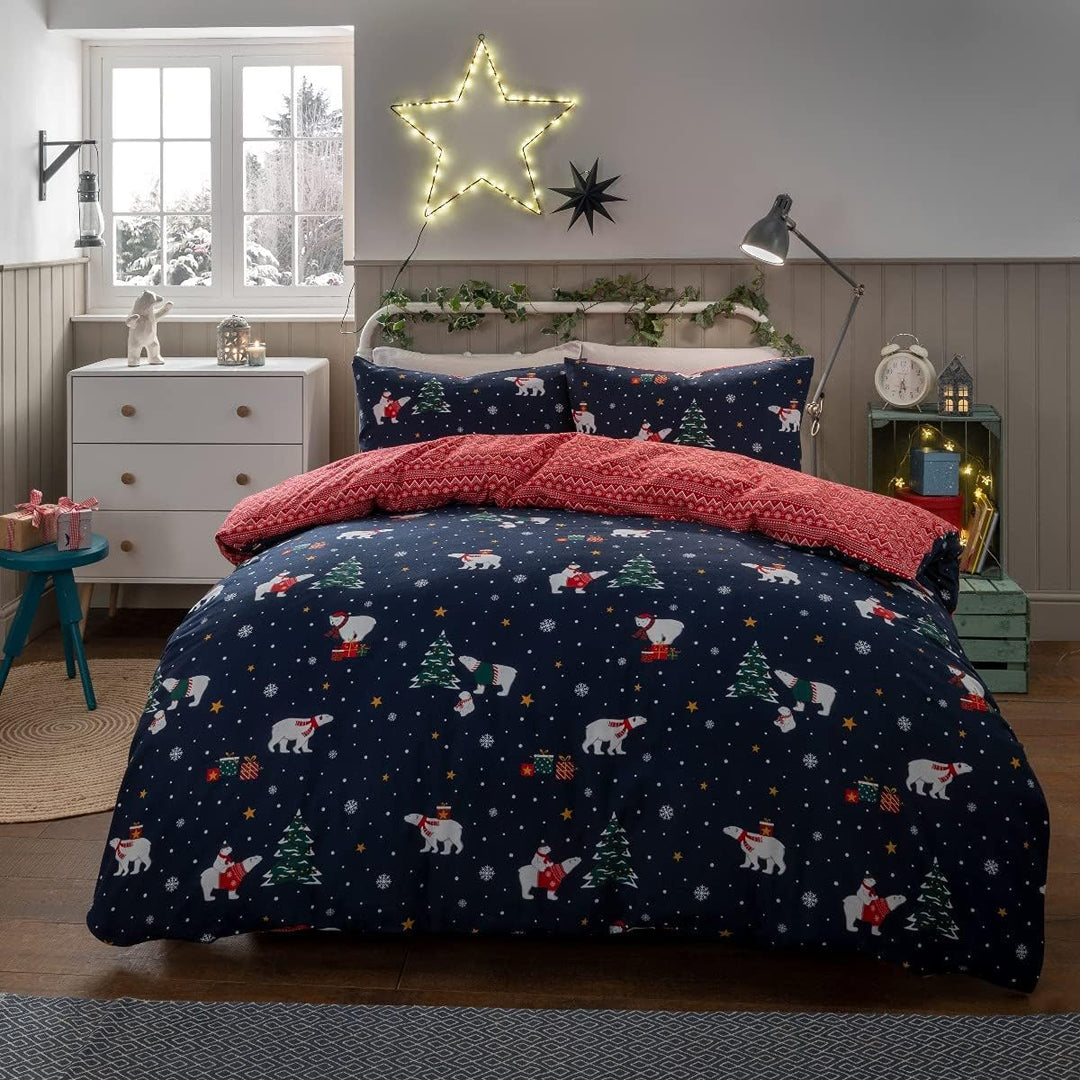Sleepdown Navy Polar Bear Soft Flanelette Duvet from You Know Who's