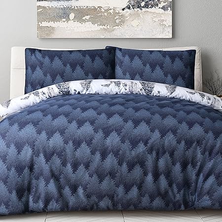 Sleepdown Navy Winter Scene Brushed Cotton Duvet from You Know Who's