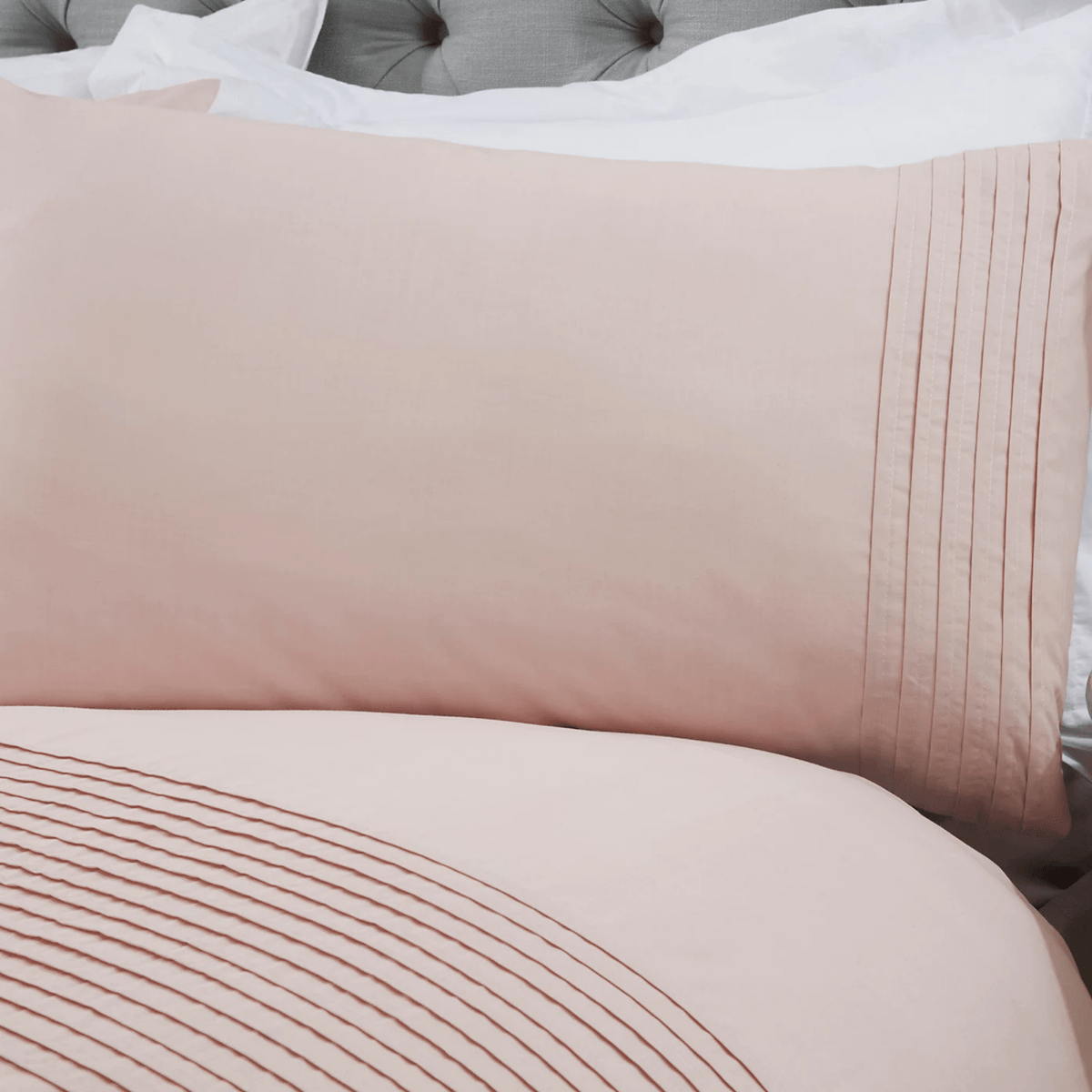 Sleepdown Pintuck Blush Double Duvet Set from You Know Who's