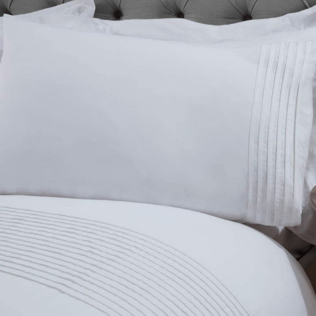 Sleepdown Pintuck White Double Duvet Set from You Know Who's