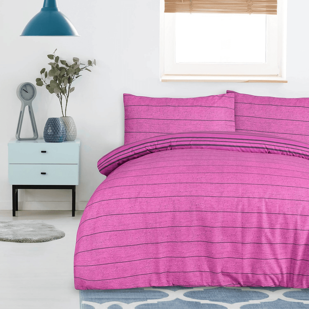 Sleepdown Purple Textured Stripe Double Duvet Set from You Know Who's