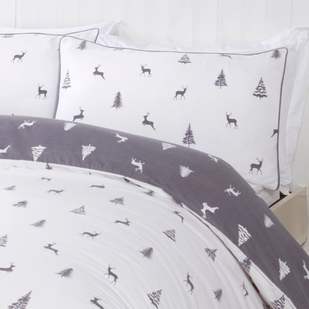 Sleepdown Reversible Ditsy Stag Trees Double Duvet Set from You Know Who's