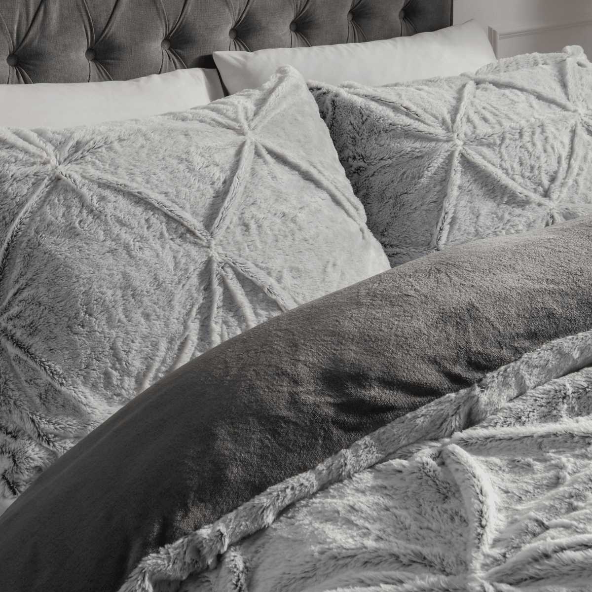 Sleepdown Rouched Faux Fur Duvet Set from You Know Who's