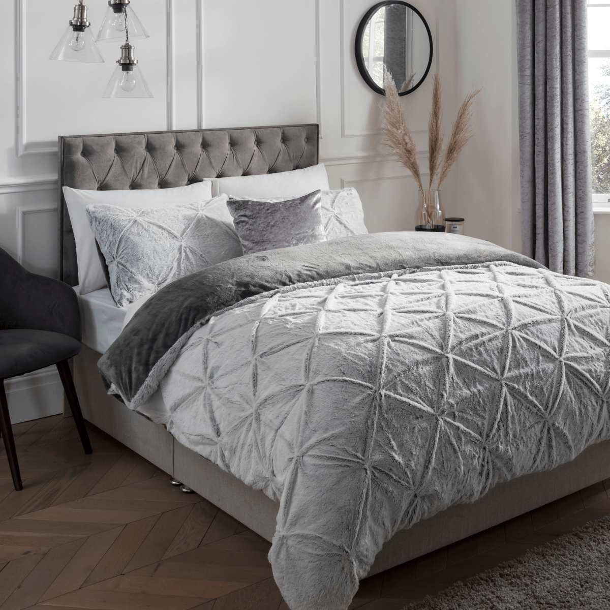 Sleepdown Rouched Faux Fur Duvet Set from You Know Who's