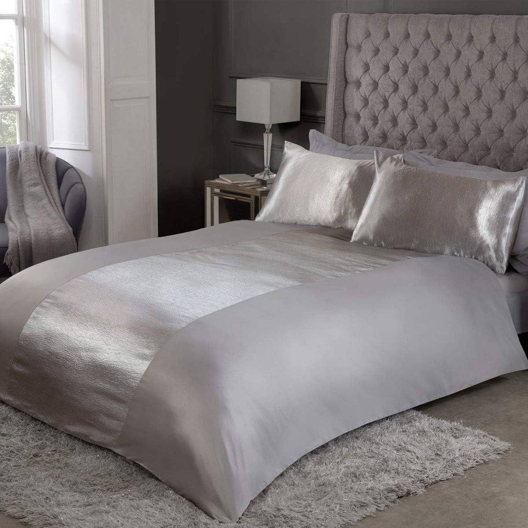 Sleepdown Satin Panel Silver Duvet Cover from You Know Who's