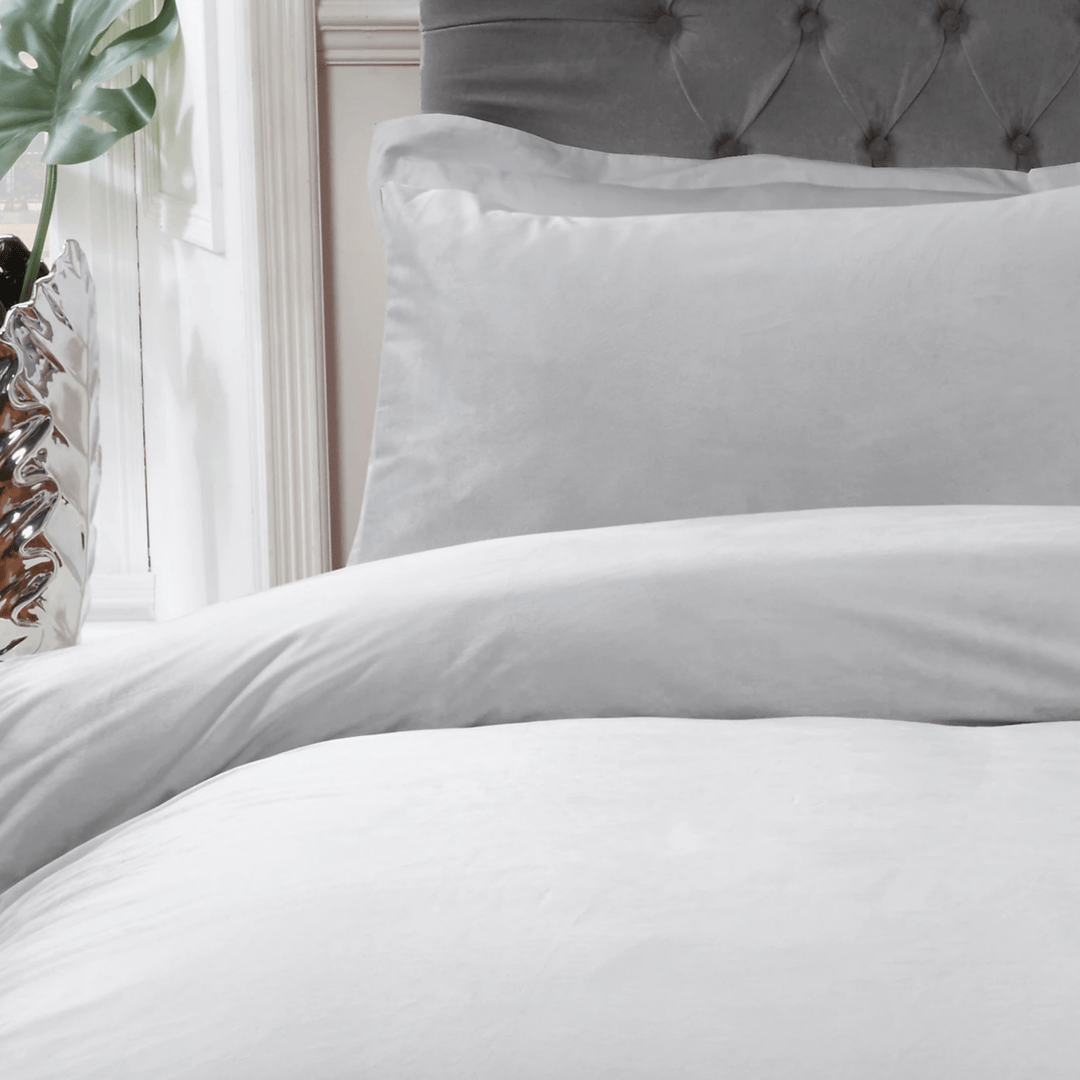 Sleepdown Silver Matt Velvet Double Duvet Set from You Know Who's
