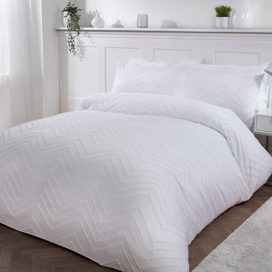 Sleepdown Tufted Wave Duvet Set - White from You Know Who's